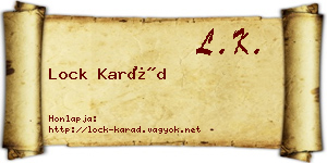Lock Karád névjegykártya
